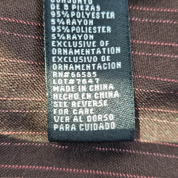 Perceptions New York Pinstripe Blazer‎ Women's Size 18 Brown Career Open Jacket - Picture 9 of 11